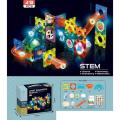 49 PCs Magic Magnetic Paradise Light Building Blocks Assembling for Kids 3D Lighting Bricks set Intelligence Toys Orbital Sliding Ball Pipe Colorful Marble Running Toy. 