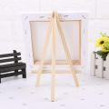 Mini Canvas and Natural Wood Easel Set for Art Painting Drawing Craft 3X3 INCHES. 