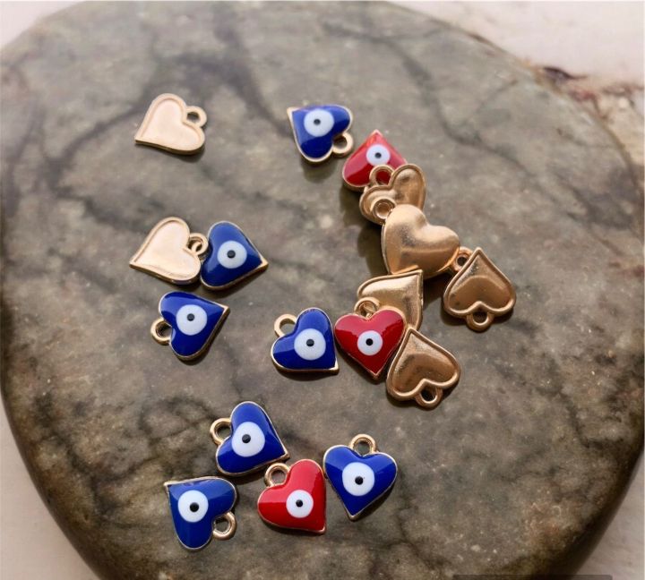 Fashion Hot Heart Pendant Evil Eye Charm For Women For DIY Bracelets Necklaces Jewelry Making Findings