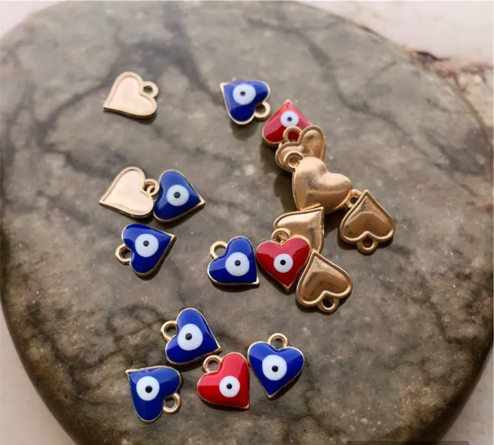 Fashion Hot Heart Pendant Evil Eye Charm For Women For DIY Bracelets Necklaces Jewelry Making Findings