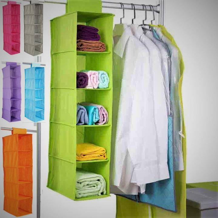 Space Saving Storage Organizer Box Compactor 5 shelf | Hanging Almari | Vertical Hanger