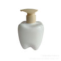 250ML Kids Oral Care Toothpaste Bottle PET Lotion Divided Tooth Shaped Plastic Bottle Infant Hand Sanitizer Bottle. 