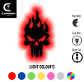 CARBON.(C) Punisher Skull Led WALL NIGHT LIGHT , Skull Led Sign Wall Decor, Home Decor, Birthday Gift, Halloween Gift, Burning Skull Wooden Wall Art, Man Cave Sign GAMMING ROOM DECOR, GAMING ROOM. 