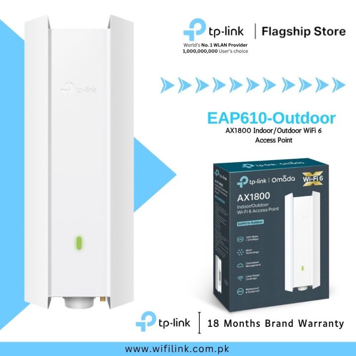 TP-Link Wi-Fi 6 Access Point EAP610-Outdoor AX1800 Indoor/Outdoor WiFi 6 Access Point - 18 Months Brand Warranty