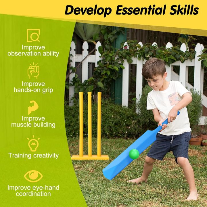 Cricket%20Bat%20Kids%20Cricket%20Set%20Plastic%20Cricket%20Bat%20and%20Ball%20Set%20for%20Kids%20Cricket%20Bat%20and%20Ball%20Beach%20Cricket%20Stand%20Kit%20for%20Kids%204-6%20Children%20Toddler%20Sports%20Hand-Eye%20Coordination%20Cultivation%20Sports%20Game%20-%20Image%204