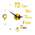 3D DIY Mirror Surface Wall Clocks / Modern Design Large Silent Clock /Self-Adhesive Acrylic Digital Wall Clock /Wall Watch for Living Room Decoration. 