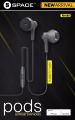 SPACE - PODS SUPREME - High Quality Sound & Rubber Finish Grip Wired Handsfree - (PD-540). 