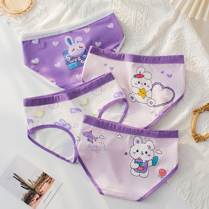 Girls panties cotton briefs baby girl korean cute cartoon comfortable breathable print kids panties women