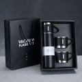 Double-Layer Stainless Steel Vacuum Cup Set,500ml Vacuum Insulated Water Bottle Flask Set with 3 Cups Hot & Cold  Tea, Coffee, Water Bottle Outdoor Travel. 