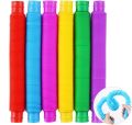 6 Pack Pop Tube Sensory Toys, Stretch Tube For Kids Decompression, Pre-Kindergarten Pop Tube Toys (6 Colors). 
