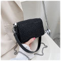 Fashion Small Crossbody Shoulder Bags for Women Shine Rhinestone Leather Messenger Bag Female Phone Purse Handbag. 
