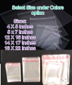 Tape Plastic Bags Transparent Pack of 50, BOPP bags, Self Adhesive Resealable Poly Bags for Garments Packing, Packing Material Self Adhesive Seal OPP Clear plastic Bag - Different Sizes. 