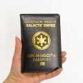 【happy one】New Logo Galactic Empire Passport Black Pu Leather Covers Passports Travel Wallet Document Organizer Holder. 