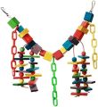 UK Bird Toys Pure Natural Colorful Wood Parrot Toys, Soft hanging & Rainbow Bridge for macao grey raw budgie  love birds fishers  Chew Hanging Ladder Stand Budgie Cockatiel Cage Bird. 