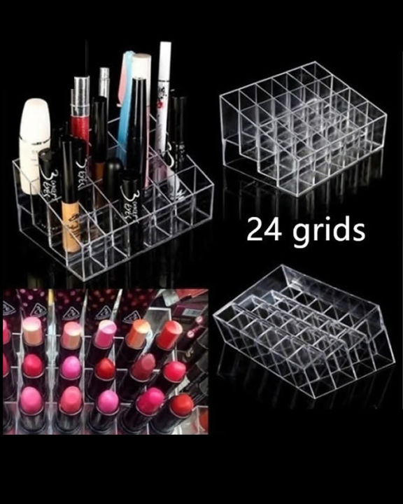 24%20Grid%20Plastic%20Lipstick%20Transparent%20Jewelry%20Storage%20Box%20Makeup%20Organizer%20Holder%20-%20Image%205