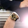 Casio G Shock Metal Covered Gold/Black Analog-Digital World Time Multi-Function Black Resin Band Watch-GM-110G-1A9DR. 
