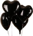 Pack of 5 pcs Black Foil Heart Balloons. 