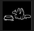 simons cat (white) sticker for all cars fuel tank cap , bumper stickers and decals , cars exterior acessories. 