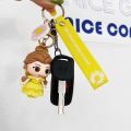 Disney Princess Super Cute Keychain The Little Mermaid Belle Hand-Made Level Key Ring Rapunzel Mobile Phone Cartoon Pendant Bag Cinderella Lanyard Exquisite. 