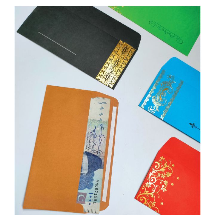 Money Envelopes (10Pcs) with sealing tape gifting for events of Shaadi/Nikkah/school/education/gift/favour/help/wishes/congrate/good/luck/ramazan/Engagment /Resut/pass out