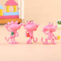 6pcs/set Lovely Pink Panther Action Figure Toys Cute Cartoon 4.5cm Mini PVC Animals Model Collection Kids Gift Toys. 