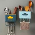Kitchen Shelf Wall Mounted Cutlery Drainer Rack with Drip Tray Utensils Organizer Spoon Fork Chopsticks Holder Caddy Kitchen Gadget Storage. 