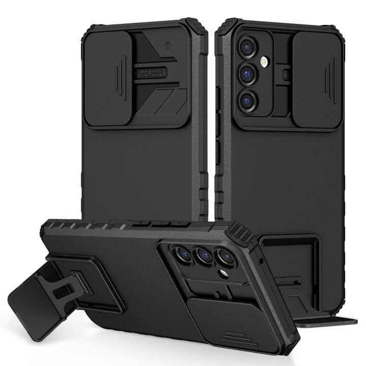 For Samsung Galaxy A34 5G Case Shockproof Armor Phone Case Push Window Slide Camera Lens Bracket Back Cover For Samsung A34 5G Case