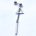 Kpop Idol Jewelry Stray Han Ji Sung Lee Felix Same Triangle Chain Ear Studs Dangle Silver Black Drop Earring Teen Accessories. 