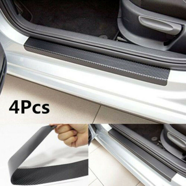 4Pcs Car Door Sill Protector,Door Sill Scuff Plate Carbon Fiber Stickers,Cover Door Anti Scratch for Cars