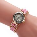 Luxury Stylish Thread Knitted Weaved Strap Fashion Analog Bracelet Style Watch for Girls & Watch For Women. 
