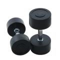 Pair Of Rubber Coated Dumbells - 3KG - Black. 