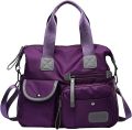 Women's Oxford Cloth Shoulder Bag – Waterproof Nylon (Purple). 
