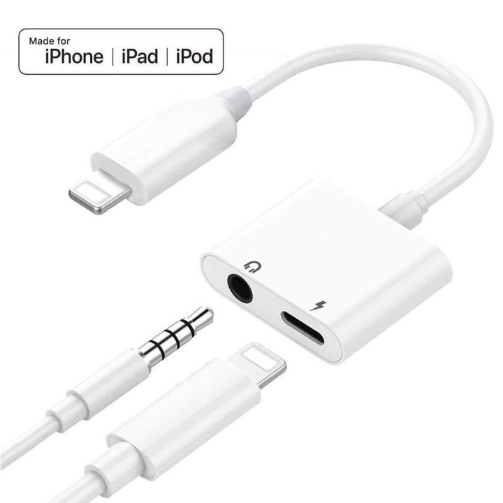 100% MFI Certified Original Iphone Splitter Non Bluetooth , Mic/Call Supporting , best for PUBG 2 in 1 Dual Port , Lightning Headphone Jack Audio & Charger 3.5mm jack and lightning port , Original Iphone Splitter