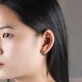 Fashion Frosted Hoop Earrings With Black Stone Cool Earrings Men Stainless Steel Jewelry Women 2020 Trend Earrings For Teens. 
