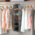 Household Essentials Cedarline 6-Shelf Hanging Closet Organizer, Heavy-Duty Cotton Canvas, Breathable, Versatile, Compact, Perfect for Rod or Wire Closets, Natural. 