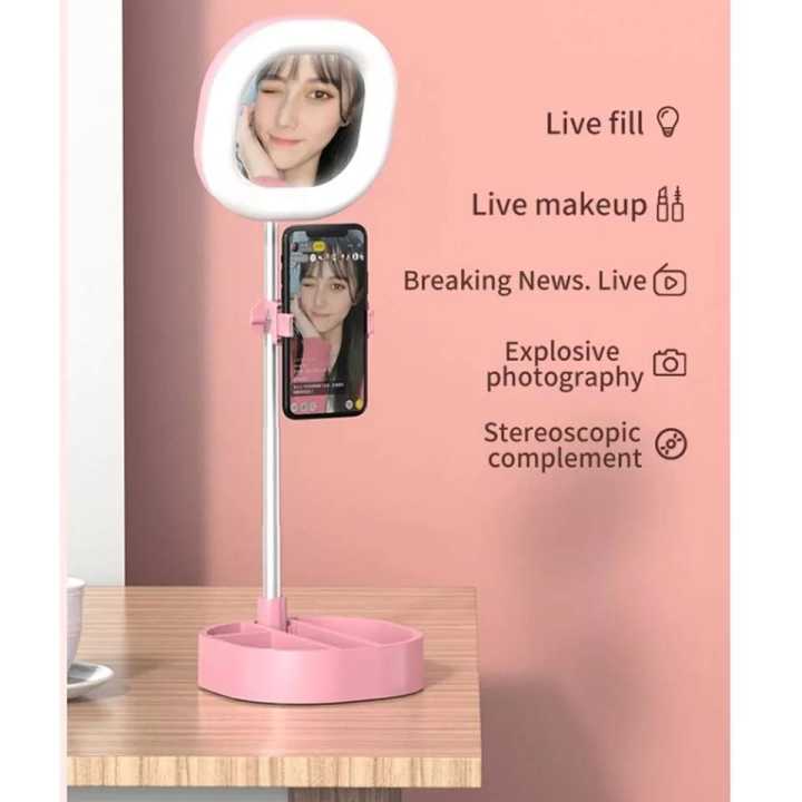 4%20in%201%20Foldable%20LED%20Selfie%20Ring%20Light%20with%20Makeup%20Mirror%20Table%20Lamp%20Adjustable%20Height%20Phone%20Holder%20Stand%20for%20Livestream%20Video%20Recording%20USB%20Powered%20Travel%20Vanity%20Mirro%20-%20Image%204