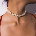 beautifull and sober choker for girls - white beads choker. 