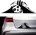 SKULL TRUNK PEEK Vinyl Decal Sticker CAR Peeping MONSTER 8 by 3.5 inch. 