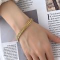 Elegant Stainless Steel Big Thick Chain Link Bracelets for Women Men Couple Bangle Gold color Female Wrist Jewelry. 