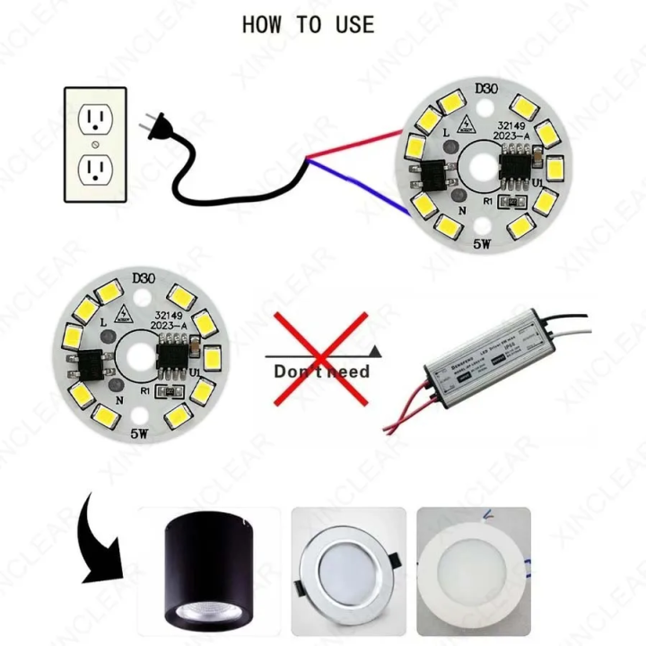 10PCS%205W%20LED%20Bulb%20Lamp%20Capacitor%20Chip%20With%20Wires%20White%20DOB%20AC%20220V%20-%20Image%203