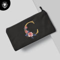 Customize Your Velvet Makeup Pouch With Your Name Alphabet. 
