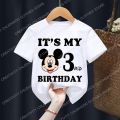 Mickey Mouse Children T-Shirt Disney Birthday Number 1-9 Boy Girl Clothes Kid Kawaii Anime Cartoons Little Baby Casual Tee Shirt. 