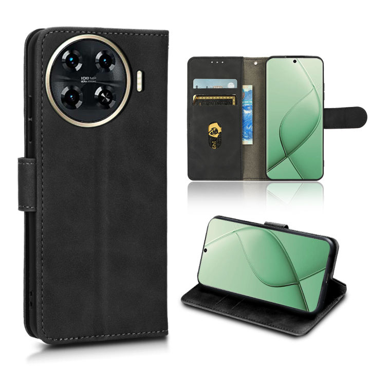 For Tecno Spark 20 Pro Plus Comfort Leather Drop Case for Tecna Spark 20 Pro+ KJ7 6.78 inch Multifunctional Phone Case with Card Slot Flap Bracket Case
