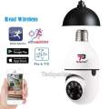 2026 Smart WiFi Bulb Security Camera 2MP 1080P 360° Rotation Wireless CCTV with Two Way Audio Night Vision Auto Tracking Motion Detection Mobile View Compatible with V380 Pro App Ideal for Home Baby Monitoring - White. 