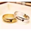 CUSTOMIZED SINGLE NAME RING WITH GIFT BOX PACKING THREE COLORS AVAILABLE GOLDEN,SILVER,BLACK (PERFECT GIFT TO SEND YOUR WIFE , HUSBAND , FIANCE OR ANY ONE). 