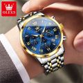 OLEVS Watch For Men Sale Original With Box Waterproof 2024 New Style Stainless Steel Strap Quartz Chronograph Luminous Calendar Wristwatch 5529. 