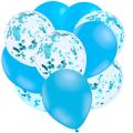 5 LIGHT BLUE BALLOON AND 5 CONFETTI FILLED BALLOONS ( PACK OF 10 LATEX BALLOONS ). 