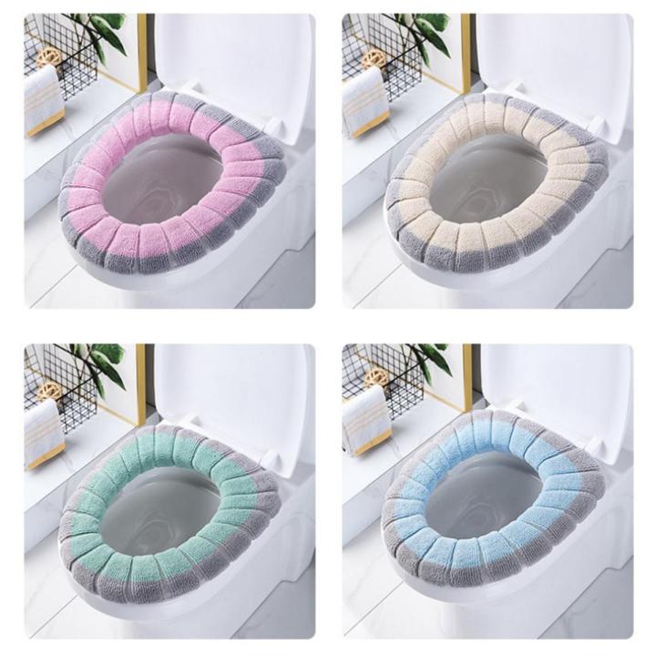 2 Pieces Toilet Seat Cover Household Products Plush Thickened Warm Winter Men's And Women's Bathroom Special