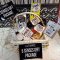 5 Senses Gift Basket for men , boys , gift box  birthday, valentine , engagement or anniversary for him. 