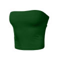 G&H Women y Solid Color Strapless Cropped Mini Bustier Slim Elastic Tube Top. 